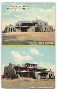 University of New Mexico Albuquerque Kwataka Hokona Dormitories 1910s Postcard - Picture 1 of 2