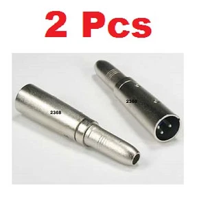 2 Pcs - XLR 3-Pin Male to 1/4" 6.35mm Mono Female Jack Audio Cable Mic Adapter  - Picture 1 of 1