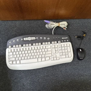 Microsoft Multimedia Keyboard 1.0A KB-0168 PS/2 Keyboard & 500 Mouse V2.0 USB - Picture 1 of 10