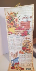 Vintage Giftco Reversible 1988 "kitchen "Wall Scroll Calendar 32" x 12-1/2" - Picture 1 of 6