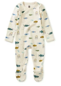 TEA COLLECTION Sea Life Side Snap Footed Romper NWT Boys 3-6 month - Picture 1 of 1