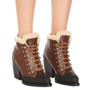 Botas Chlo's Rylee hasta el tobillo marrón pulido piel de becerro talla 40 - Imagen 1 de 15
