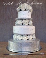 Diamante Crystal Pearl fiore rosa wedding cake separatore RISER STAND