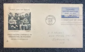 1945 1. Tag Ausgabe Vereinte Nationen Gründung San Francisco 5 ¢ Briefmarke / Zweiter Weltkrieg - Bild 1 von 6