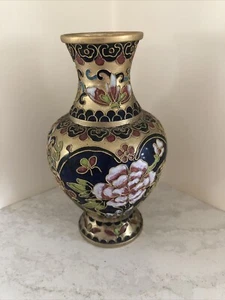 Cloissone Enamel Floral 6” Vase - Picture 1 of 1