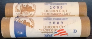 2009 Lincoln Cents LP3 Professional Life P & D Mint Wrapped Rolls - Picture 1 of 3