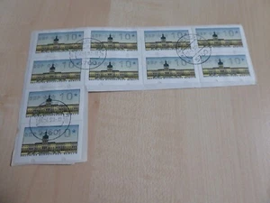 +++ BERLIN ATM 1 1987 10 Pfennig auf Briefausschnitt Arnsberg 27.04.90 - Bild 1 von 1