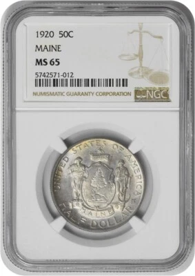 Maine Commemorative Half Dollar 1920 MS65 NGC - Image 1 of 2