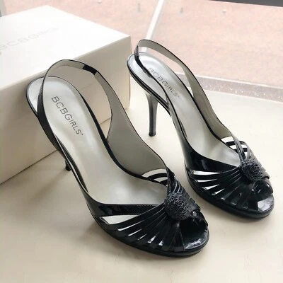 BCBG Girls Patent Leather Peep Toes Size 5.5 - Image 1 of 4