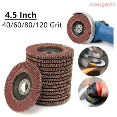 5x 115mm 4.5"Angle Grinder Flap Discs 40 60 80 120 Grit Grinding Sanding Wheel  - Image 1 of 4
