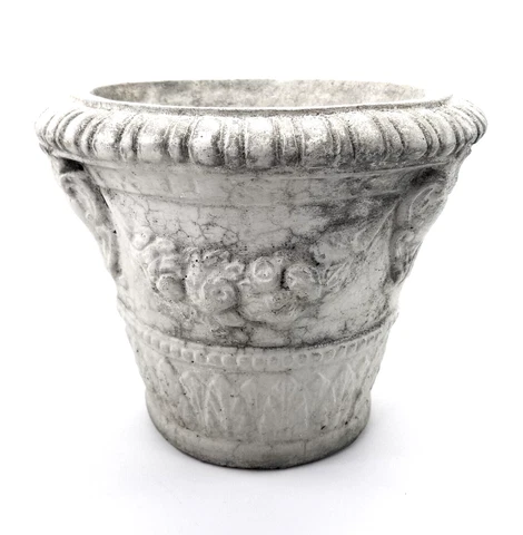 Vintage Concrete Cement Classic French Urn Planter Pot Garland Swags 12"x11" Cover