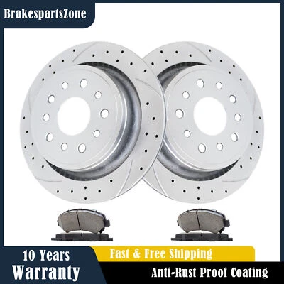 Front Brake Rotors Pads fit for Ford Focus 2012-2018 Volvo S40 2004-11 Drilled - Image 1 of 4