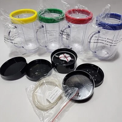 Magic Bullet Mugs - Set of 4 Mugs with Rings, Blade, Seas OEM Replacement Parts - Image 1 of 4