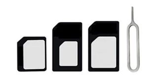 ADATTATORE NANO SIM/MICRO SIM/SIM STANDARD NERO nuovo - Imagen 1 de 1