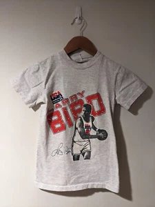 Vintage Larry Bird USA Basketball NBA Gray YOUTH Medium T-Shirt - Picture 1 of 5
