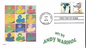 ANDY WARHOL RUBBER DUCKY DUCKS FDC- DWc CACHET - Picture 1 of 1