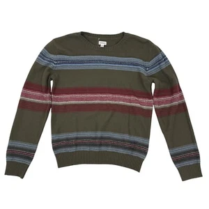 Gymboree Boy's Crew-Neck Striped Sweater Cotton Blend Green XL - Picture 1 of 4