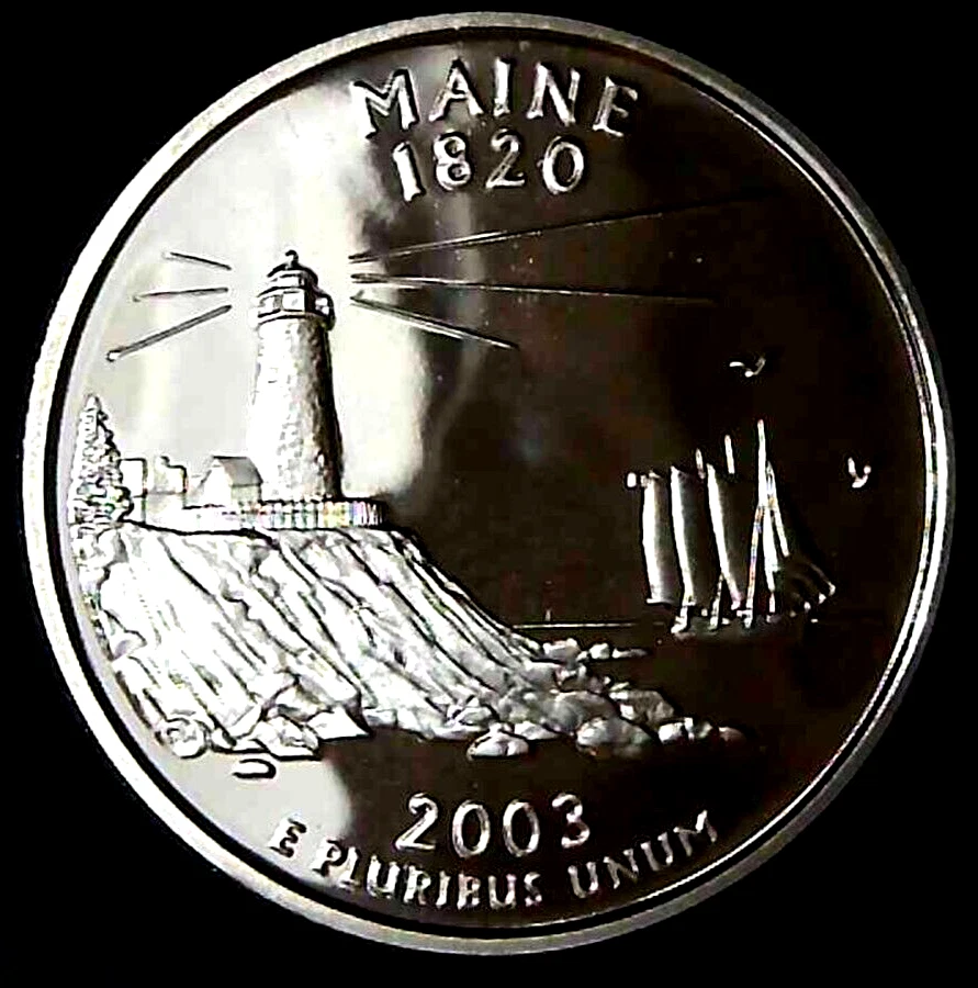 2003-S 25C State Quarter Maine GDC Proof CN CLAD 22rr1014-2 - Image 1 of 2