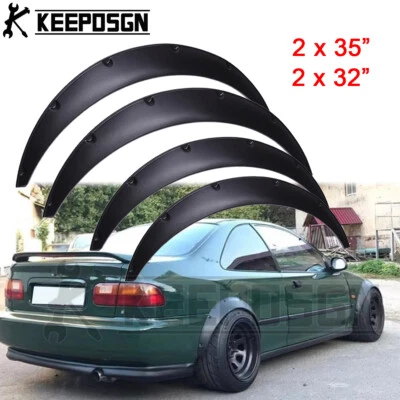 Guardabarros delantero trasero 32"+35" arco ancho para Honda Civic Del Sol Accord Foto 1 de 4