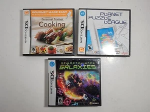 3x Nintendo D.S Game Cases Lot w/ Manuals -Geometry Wars -Planet Puzzle -Cooking - Picture 1 of 6