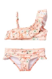Raisins 16 Big Girls Kokeshi Doll Set  2 Pc One Shoulder Bikini Swimsuit  - Picture 1 of 1