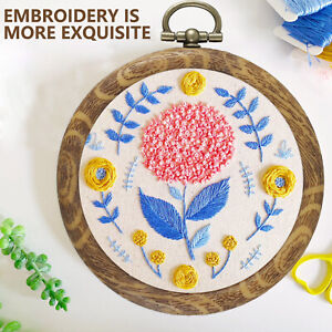 10Pcs Round Embroidery Hoop Imitated Wood Embroidery Display Frame Circle RoaKZ