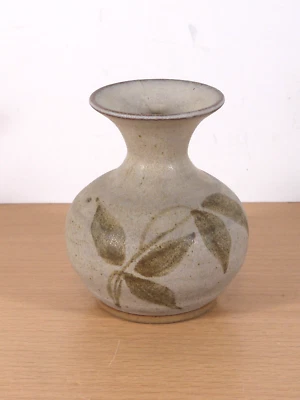 Vintage Studio Pottery Small Vase 8cm Diameter 9.5cm Height Signed VV - Image 1 of 4