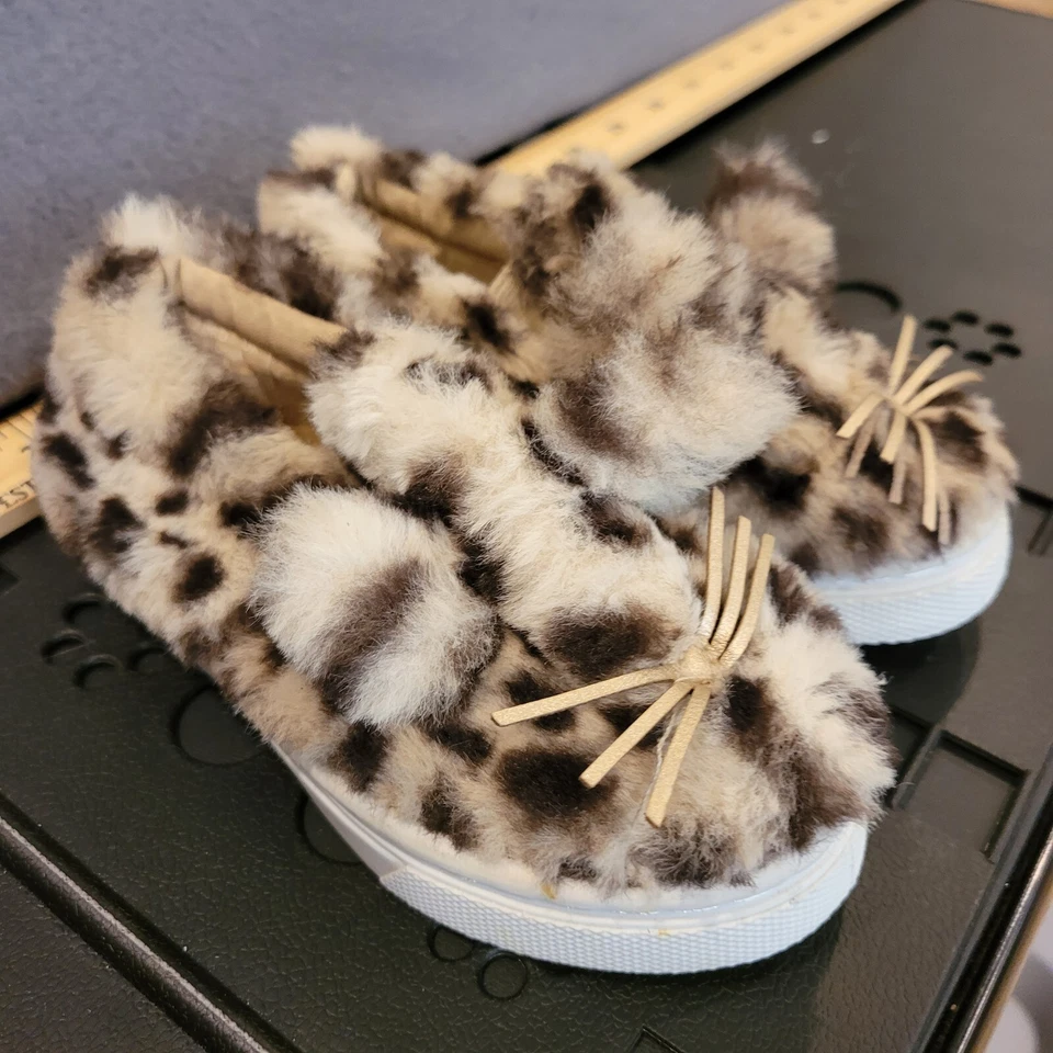 Capelli Ny Kids Kitty Shoes Leopard Print Faux fur C109 Toddler 7 - Image 1 of 4