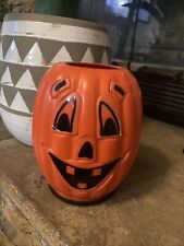 Vintage Halloween Blow Mold Pumpkin Tiki Torch Cover Jack-O-Lantern party decor 