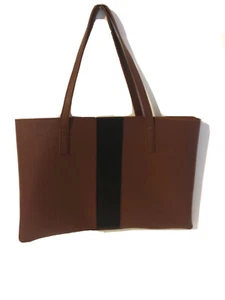 ✅ Bolso de Mano Vince Camuto Cuero Vegano Suerte Marrón Negro Bolsillo Perfecto Suave - Imagen 1 de 6