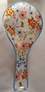 10 Strawberry Street Ceramic Bee & Flowers Spoon Rest Free Shipping - Picture 1 of 4