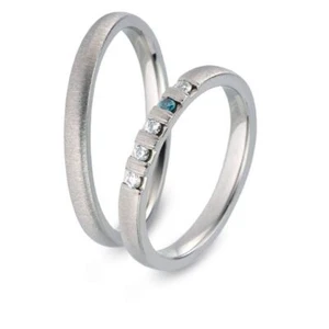 Titanfactory titanio anillo de boda 52430 52443 con 5 brillantes ges. 0,10 quilates. w/si - Imagen 1 de 3