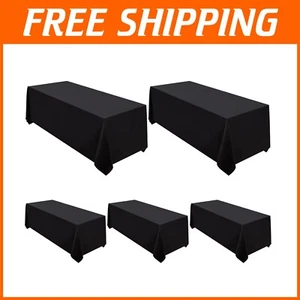 Vielseitige schwarze rechteckige Tischdecken, 5er-Pack, 90 x 132 Zoll für moderne Eleganz - Bild 1 von 9