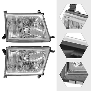 Pair For 1998-2005 Toyota Land Cruiser 100 Headlights Halogen Head lamp LH + RH - Foto 1 di 12