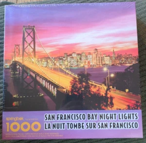 Springbok Jigsaw Puzzle 1000 Pieces 24" X 30" San Francisco Bay Night Lights NEW - Picture 1 of 1