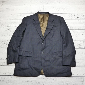 Statements Blazer Mens 44R Blue Brown Check Wool Sport Coat Jacket Classic - Picture 1 of 10