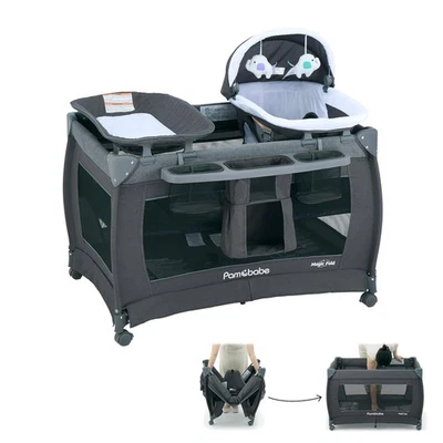 Breathable Mesh Portable Playard with Changing Table - Perfect for Travel - Image 1 of 4