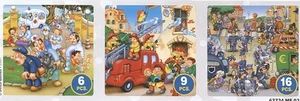 (DT63724-ME-02) - *** Deico Games - 3 in 1 Puzzle (6-9-16 Pcs) - Men at Work - Bild 1 von 1