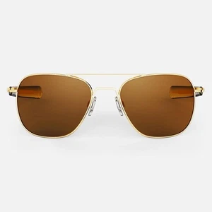 Randolph Engineering Aviator 55mm 23K Gold And American Tan Polarized $339 MSRP - Picture 1 of 7
