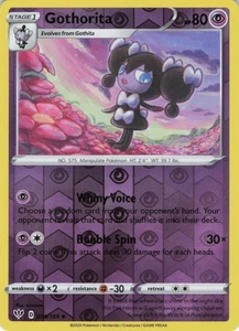 Gothorita Reverse Holo Non Comune SWSH03: Darkness Ablaze 074/189 quasi nuovo - Foto 1 di 2