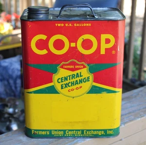 ottima forma ~1950 epoca CO-OP CONTADINI UNIONE OLIO MOTORE Old St Paul MN lattina 2 galloni - Foto 1 di 6