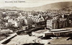 1915 Ilfracombe from Capstone, Ilfracombe Chronical B&W Vintage Postcard Devon - Picture 1 of 2