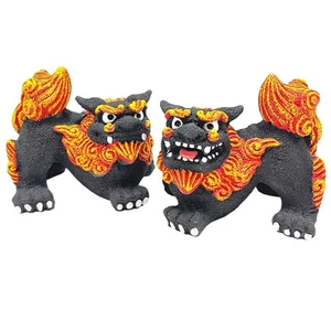 Okinawa Souvenir Shisa Figur Mini Eingang Curry Shisa schwarz/horizontal Japan - Bild 1 von 4