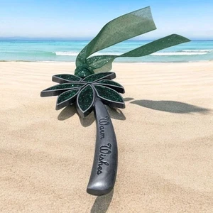 Gloria Duchin Palm Tree Ornament Pewter EUC Christmas “Warm Wishes” 2007 - Picture 1 of 3