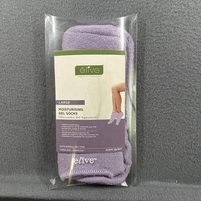 Elive Moisturizing Gel Socks Womens Large Lavender Infused Pampering Treatment - Image 1 of 4