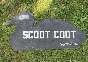 Vintage Entenjagd Sperrholz Ausschnitt Schild Scoot Coot Southampton Club Werbung - Bild 1 von 16