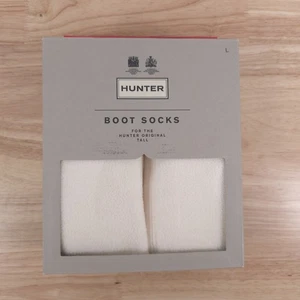Hunter hohe Stiefelsocken (1 Paar) - Hunter weiß Größe L (US M7-9, W8-10) offener Karton - Bild 1 von 5