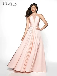 Flair New York Rosewater 2 lange Krepp Ballkleid formell Ball Festzug Kleid 19105 - Bild 1 von 7