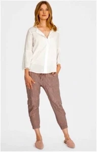 Pantalones Jogger Johnny Was Rosa Malva Sita Cupra Bordados Boho Cortos Carga M - Imagen 1 de 5