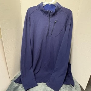 Swiss Tech Herren weicher Stretch Polyester LS 1/4 Reißverschluss marineblau Pullover Sweater 3XL - Bild 1 von 8